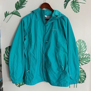 Columbia Teal Rain Jacket